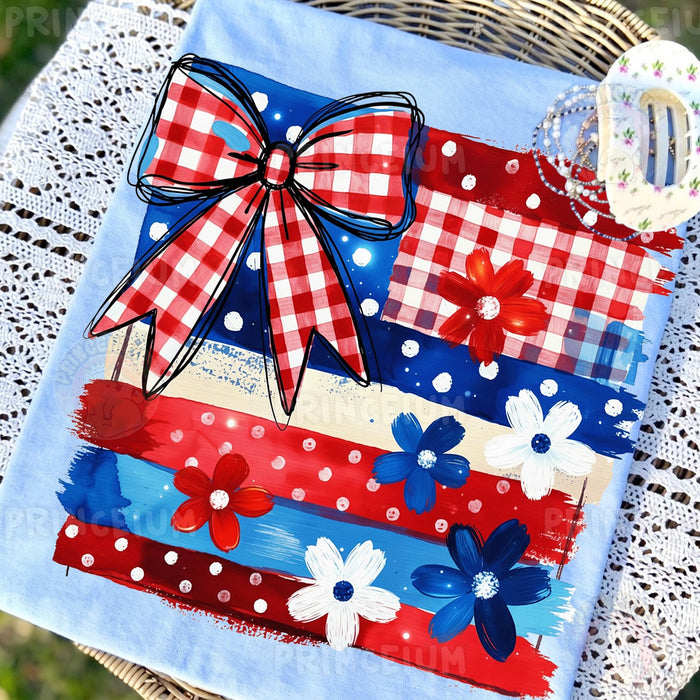 Coquette Bow Patriotic Flag