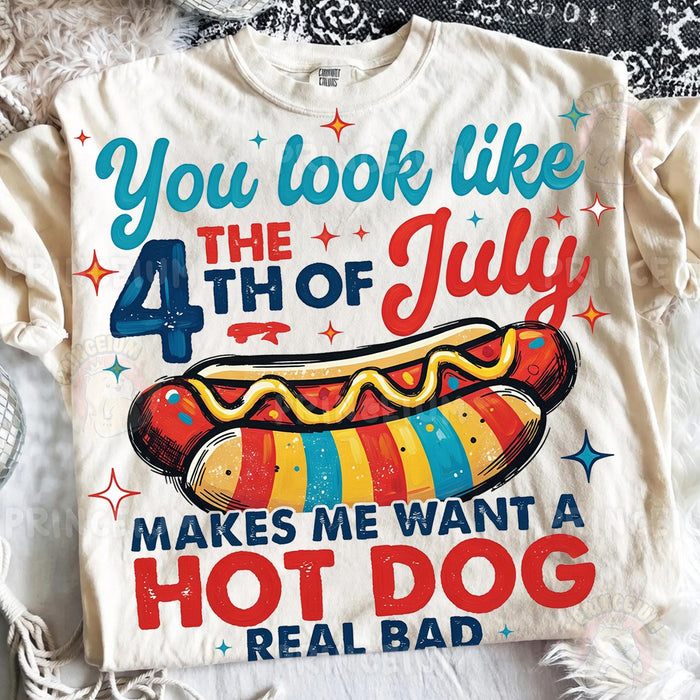 4th of July Hot Dog Funny Saying