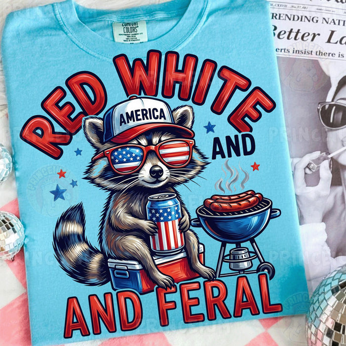 Red White and Feral Raccoon