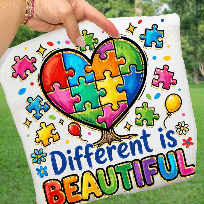 Different Is Beautiful Puzzle Heart