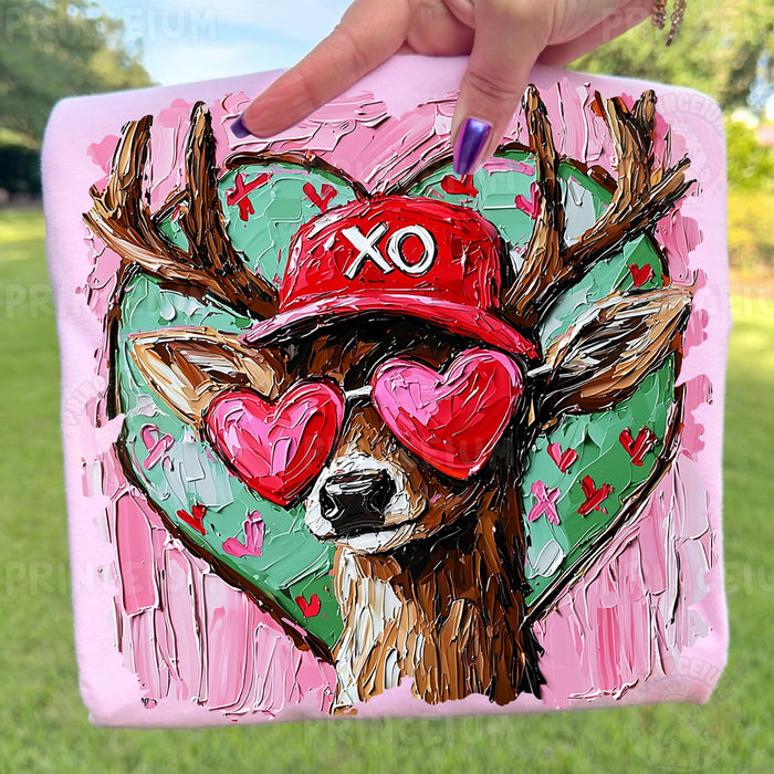Valentine Reindeer XO Hearts