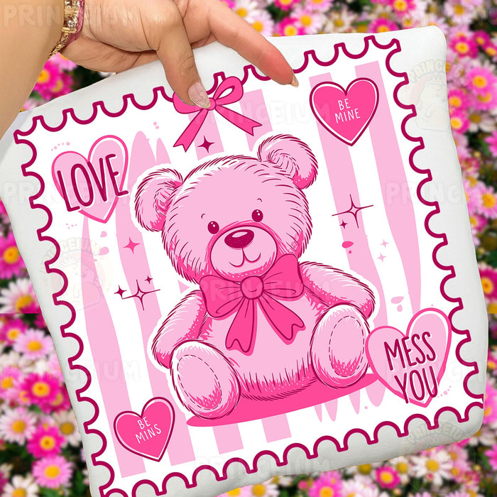 Pink Teddy Bear Love Stamp