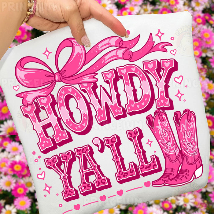 Pink Howdy Y'all Cowgirl Boots