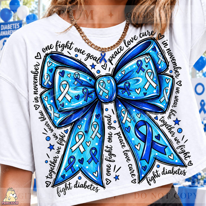 Diabetes Awareness Blue Bow