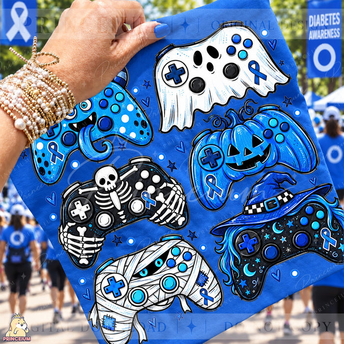 Spooky Gaming Controllers Blue Ribbon