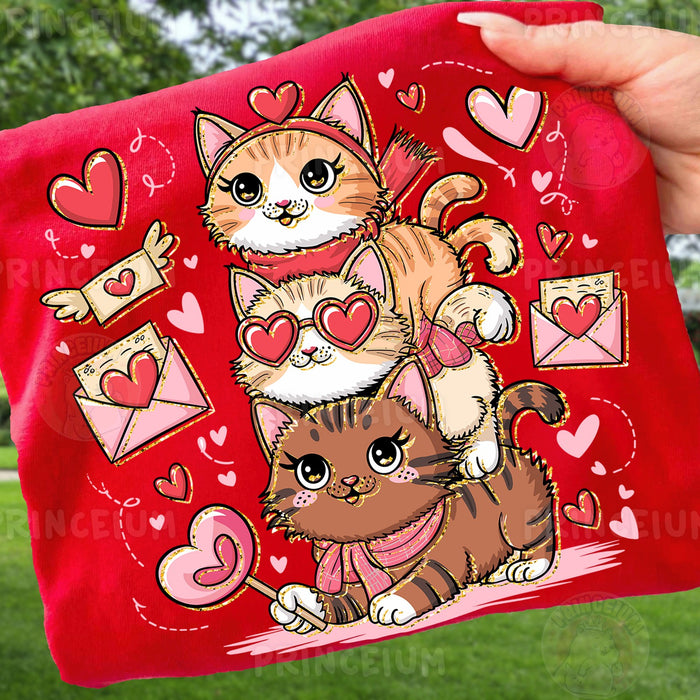 Stacked Valentine Kitties