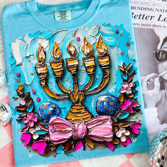 Textured Menorah Hanukkah