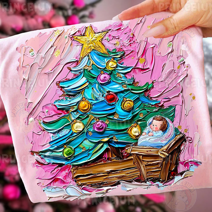 Painted Christmas Tree Nativity
