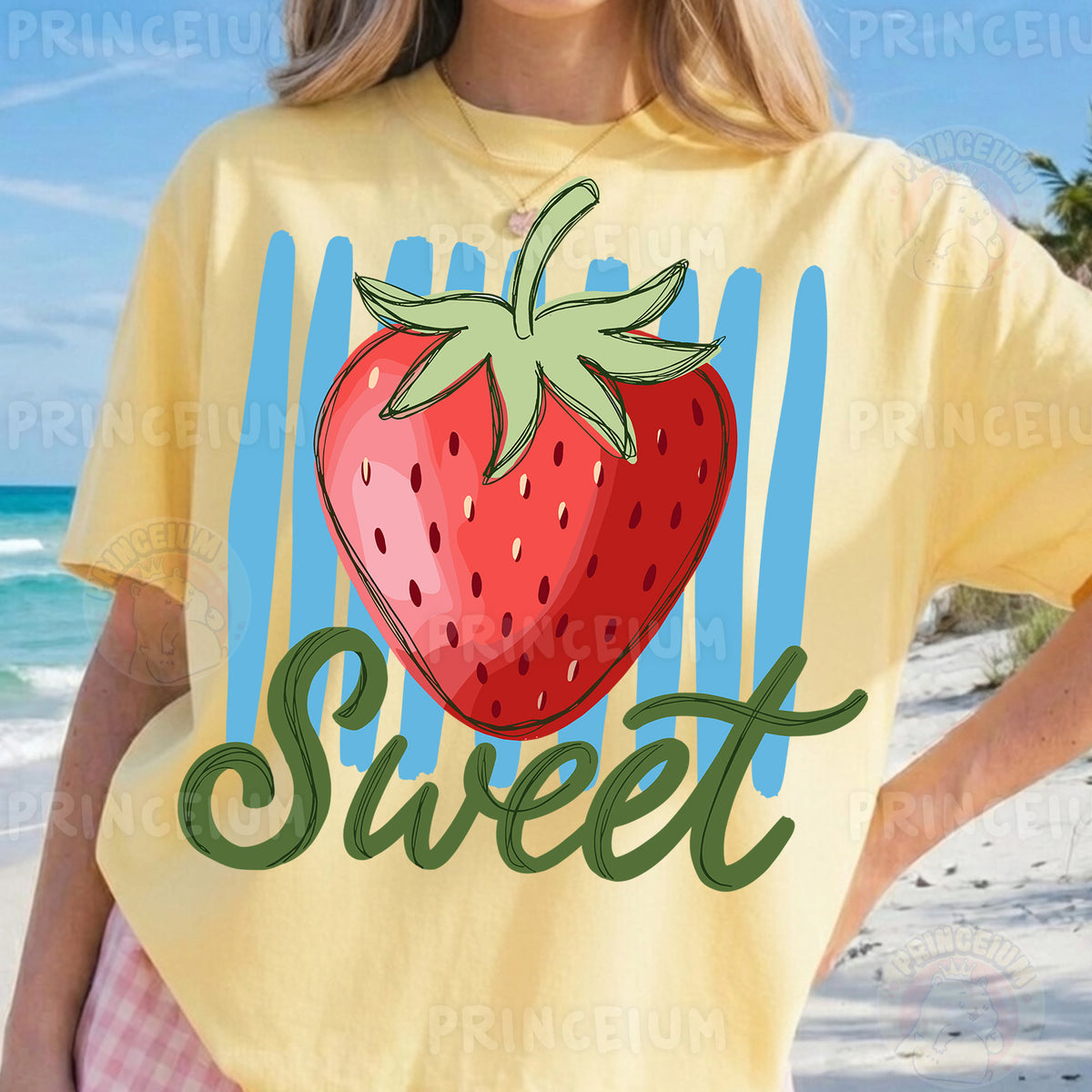 Sweet Strawberry Sublimation Design PNG Fruit Summer Digital Download