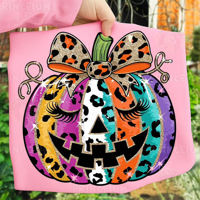 Leopard Print Pumpkin Bow