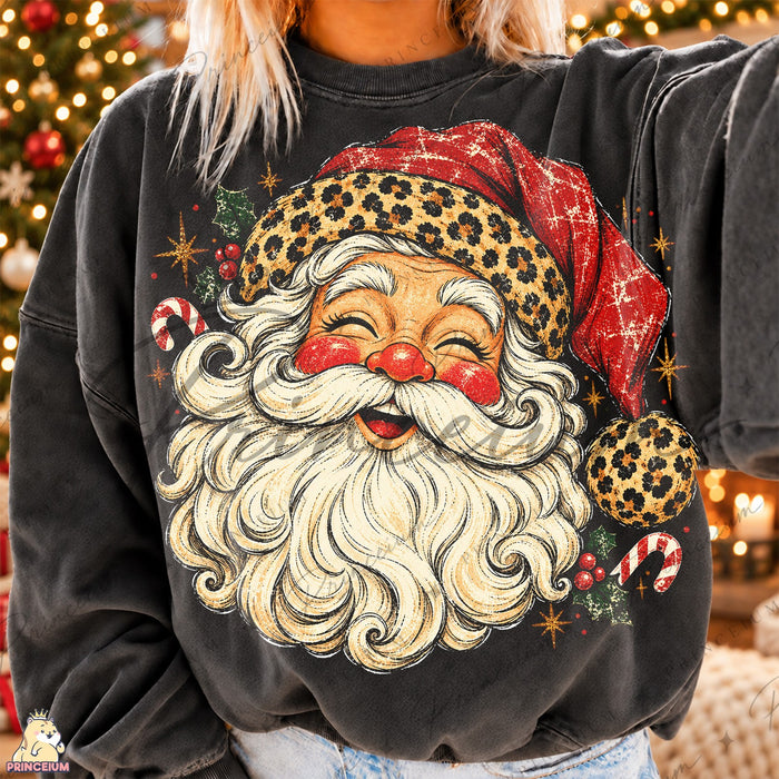 Leopard Print Vintage Santa