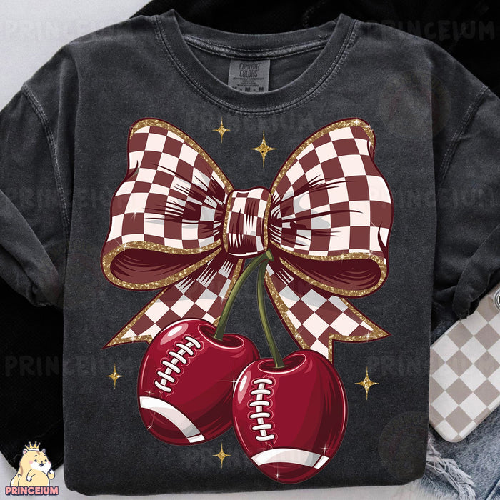 Coquette Football Cherry Bow