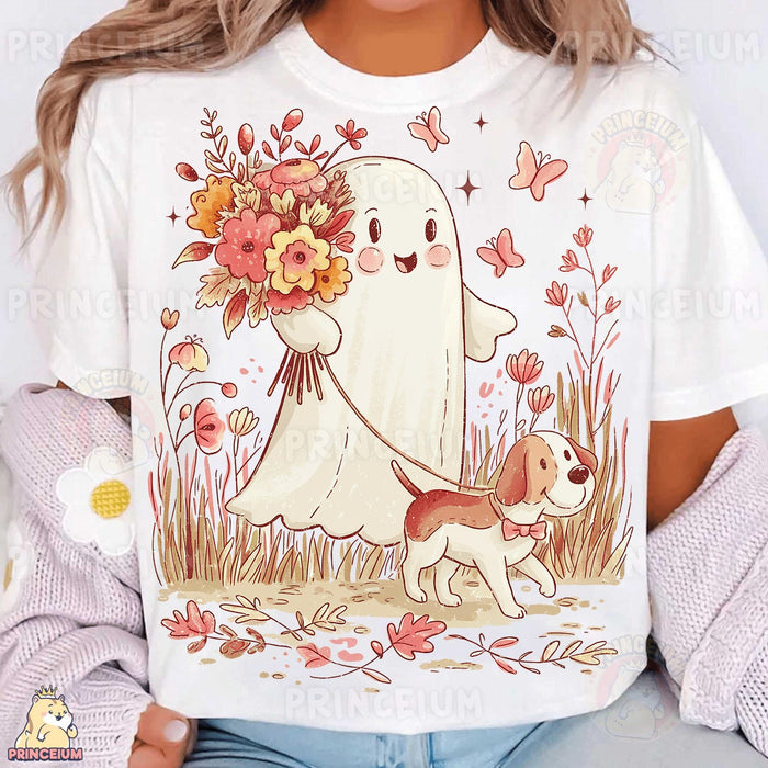 Autumn Ghost Stroll with Beagle