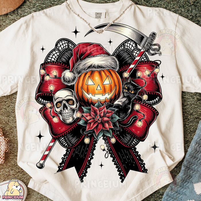 Spooky Christmas Pumpkin Bow