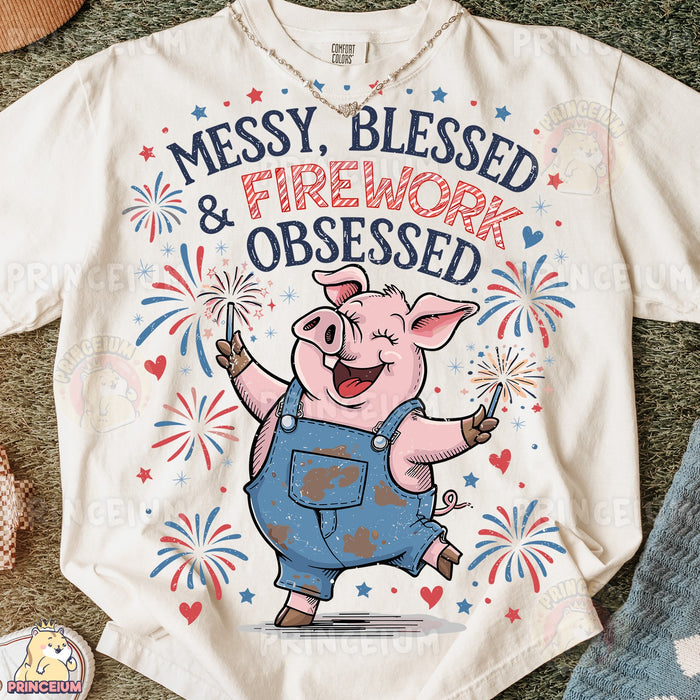 Messy Blessed & Firework Obsessed Pig