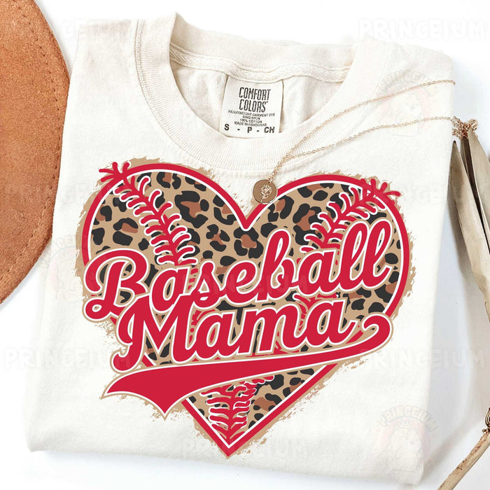 Leopard Baseball Mama Heart