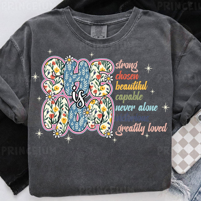 She Is Strong Floral Affirmations