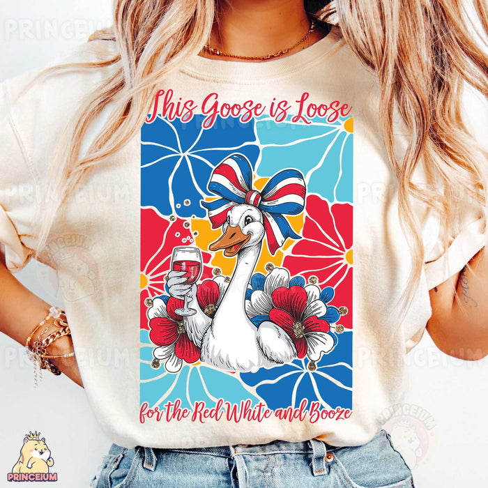 Patriotic Goose Red White and Booze