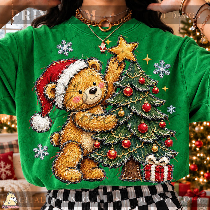 Stitched Teddy Bear Christmas Tree