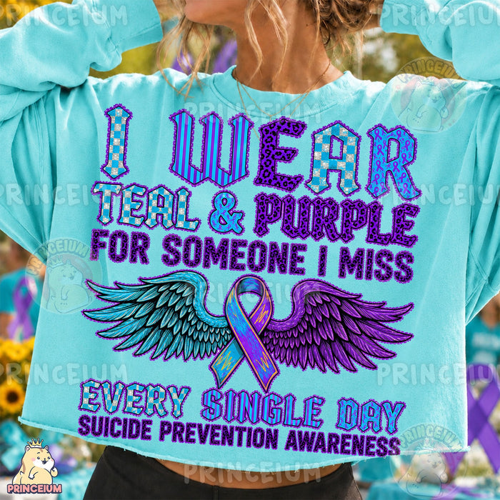 Teal & Purple Suicide Prevention Wings