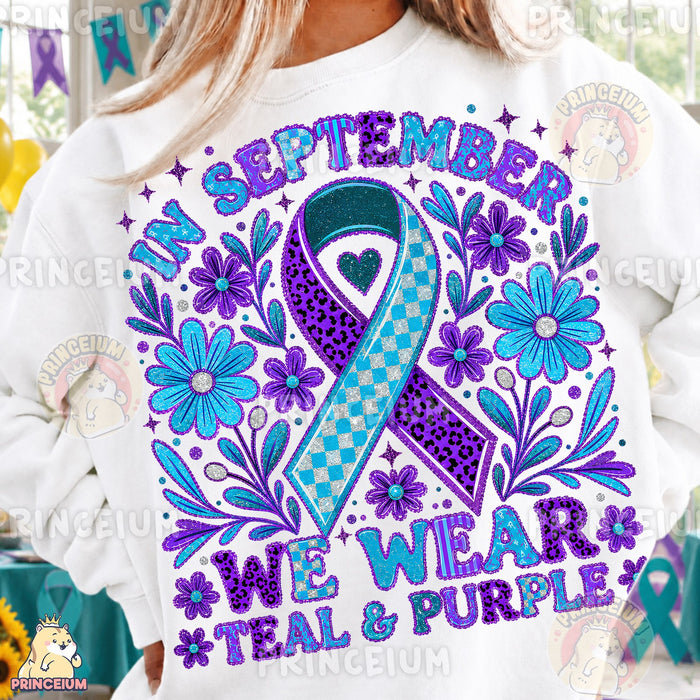 Teal & Purple Awareness Ribbon