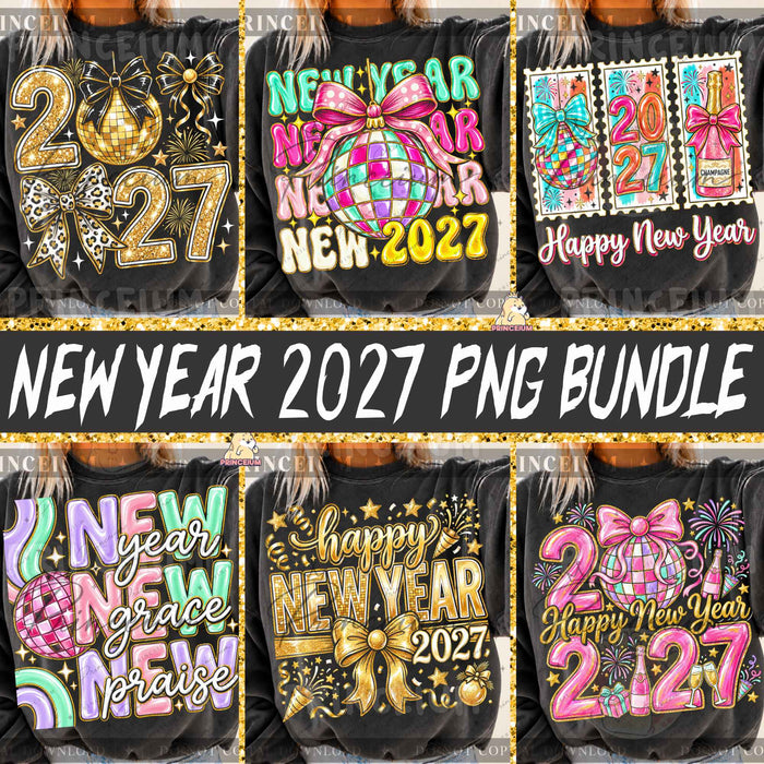 New Year 2027 Bundle Festive Disco Ball & Bow Designs