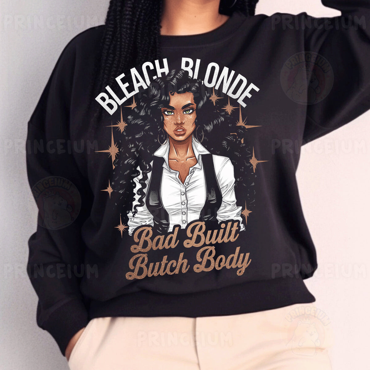a woman with braids wearing a black sweatshirt