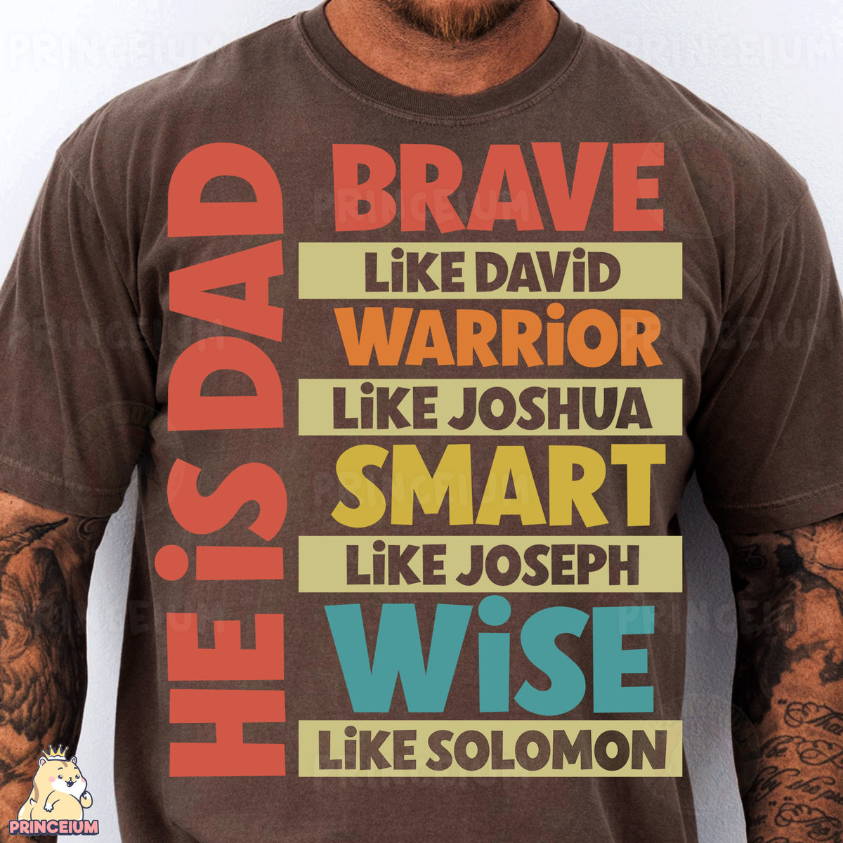 a man with a beard wearing a brown shirt