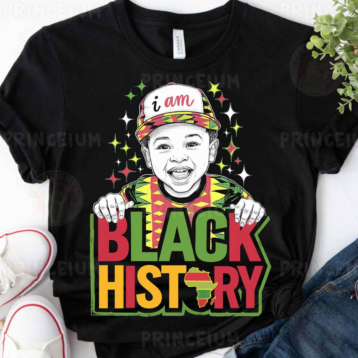 a black t - shirt with a picture of a man wearing a hat