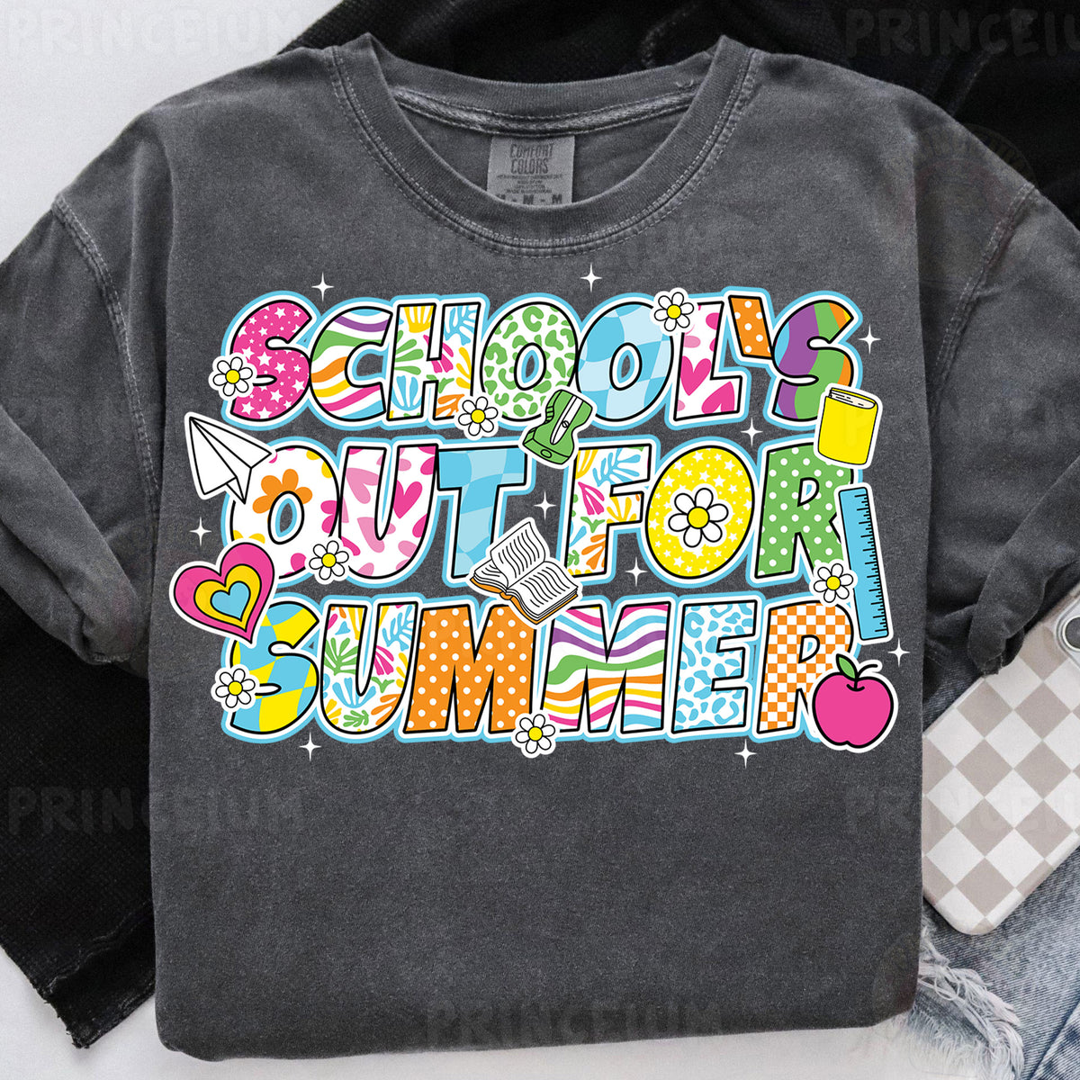 a t - shirt that says school is out for summer