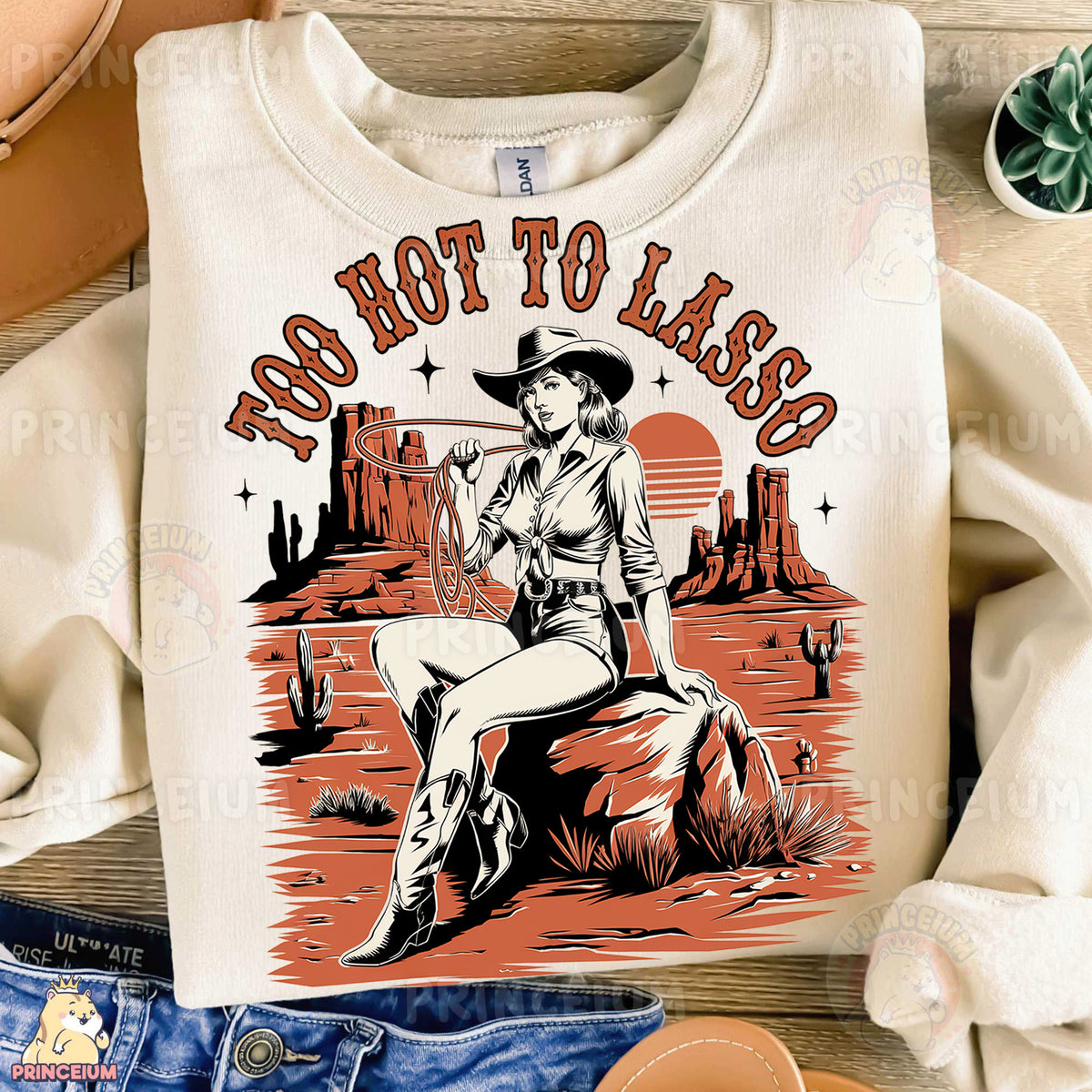 a t - shirt with a picture of a woman sitting on a rock