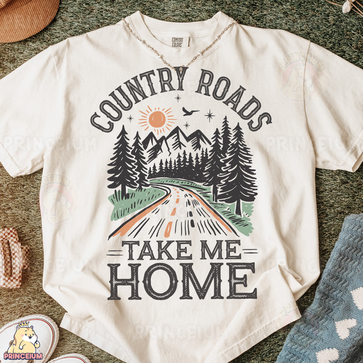 a t - shirt that says country roads take me home
