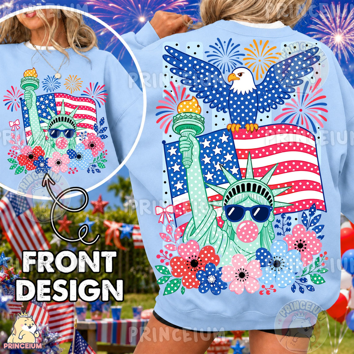 Patriotic Liberty Bubble Gum Front and Back