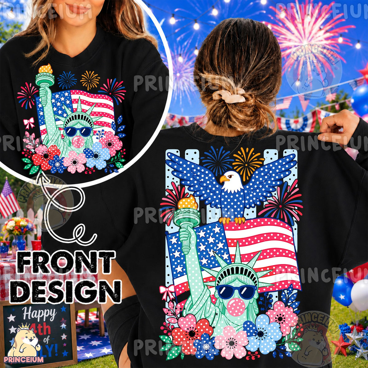 Patriotic Liberty Bubble Gum Front and Back