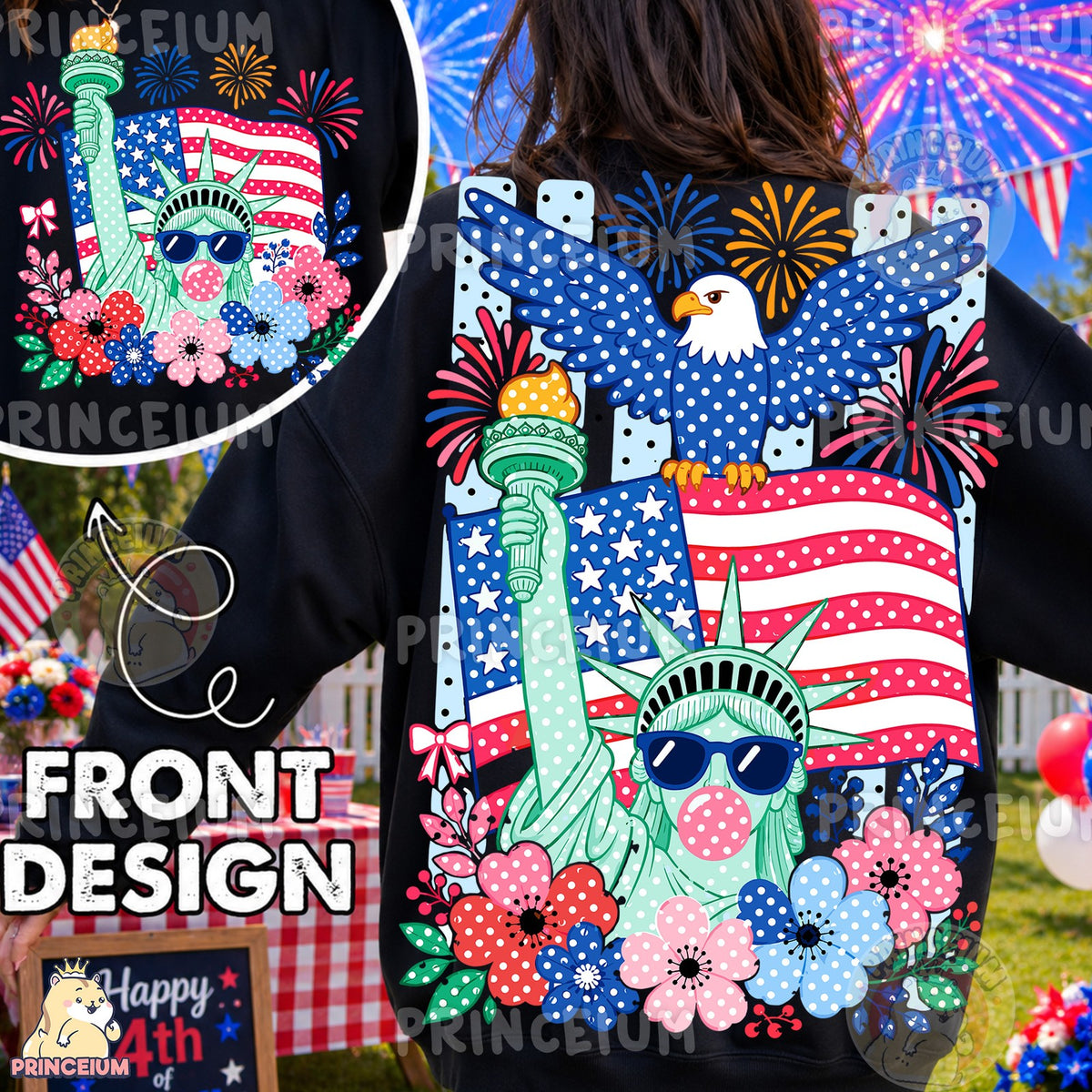 Patriotic Liberty Bubble Gum Front and Back