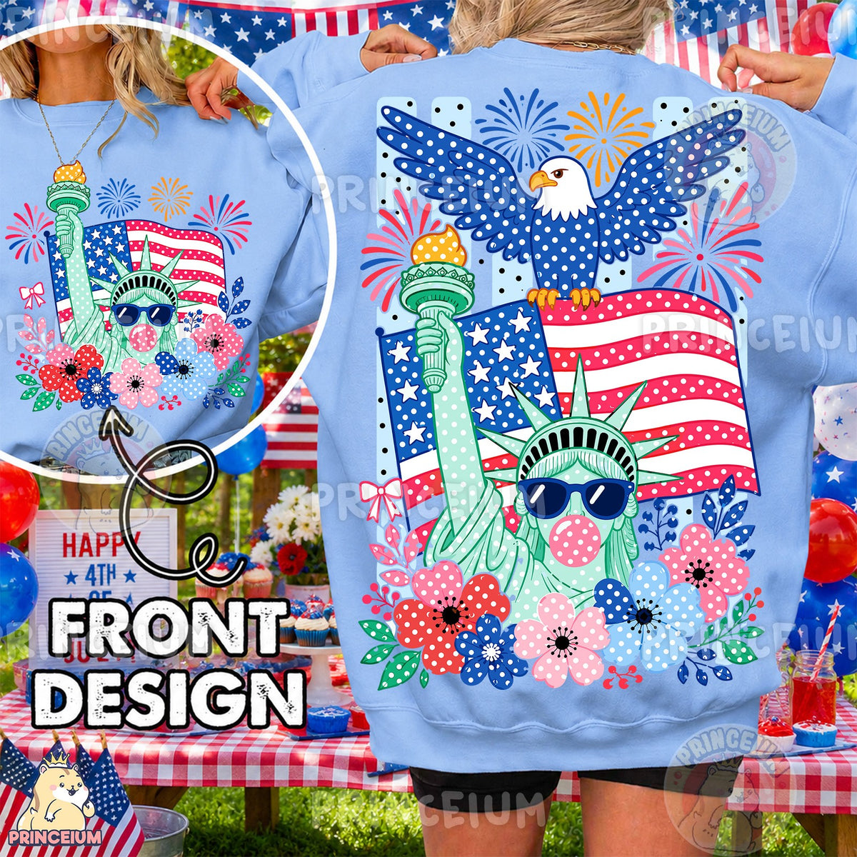 Patriotic Liberty Bubble Gum Front and Back