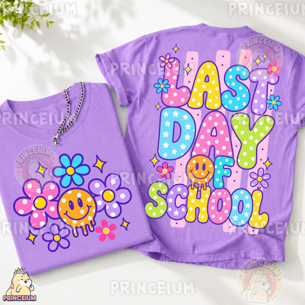 Last Day of School Retro Smiley Front and Back