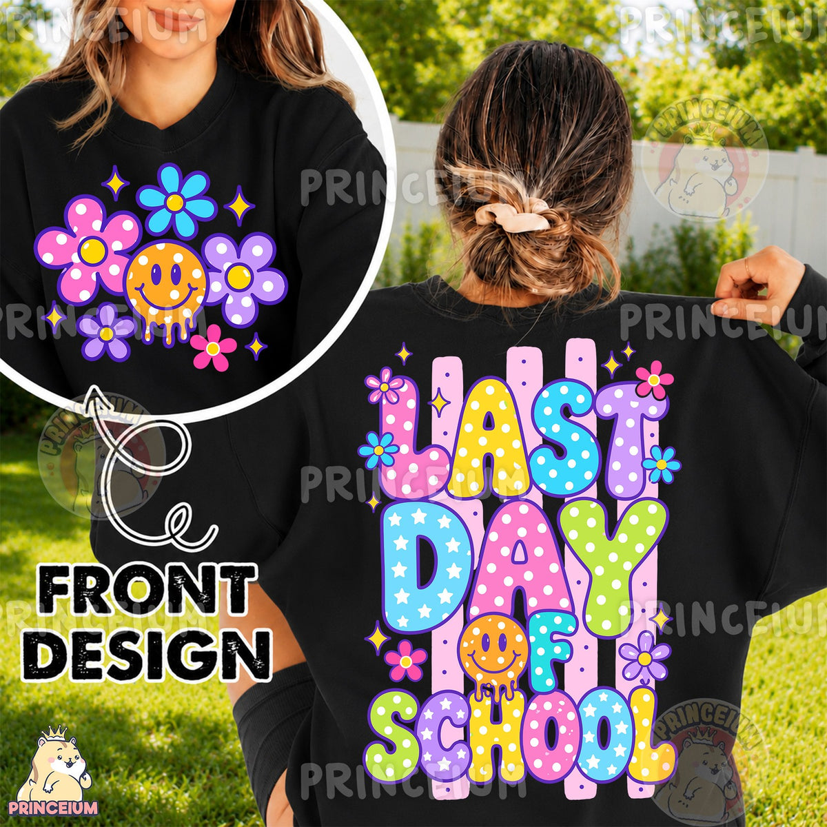 Last Day of School Retro Smiley Front and Back