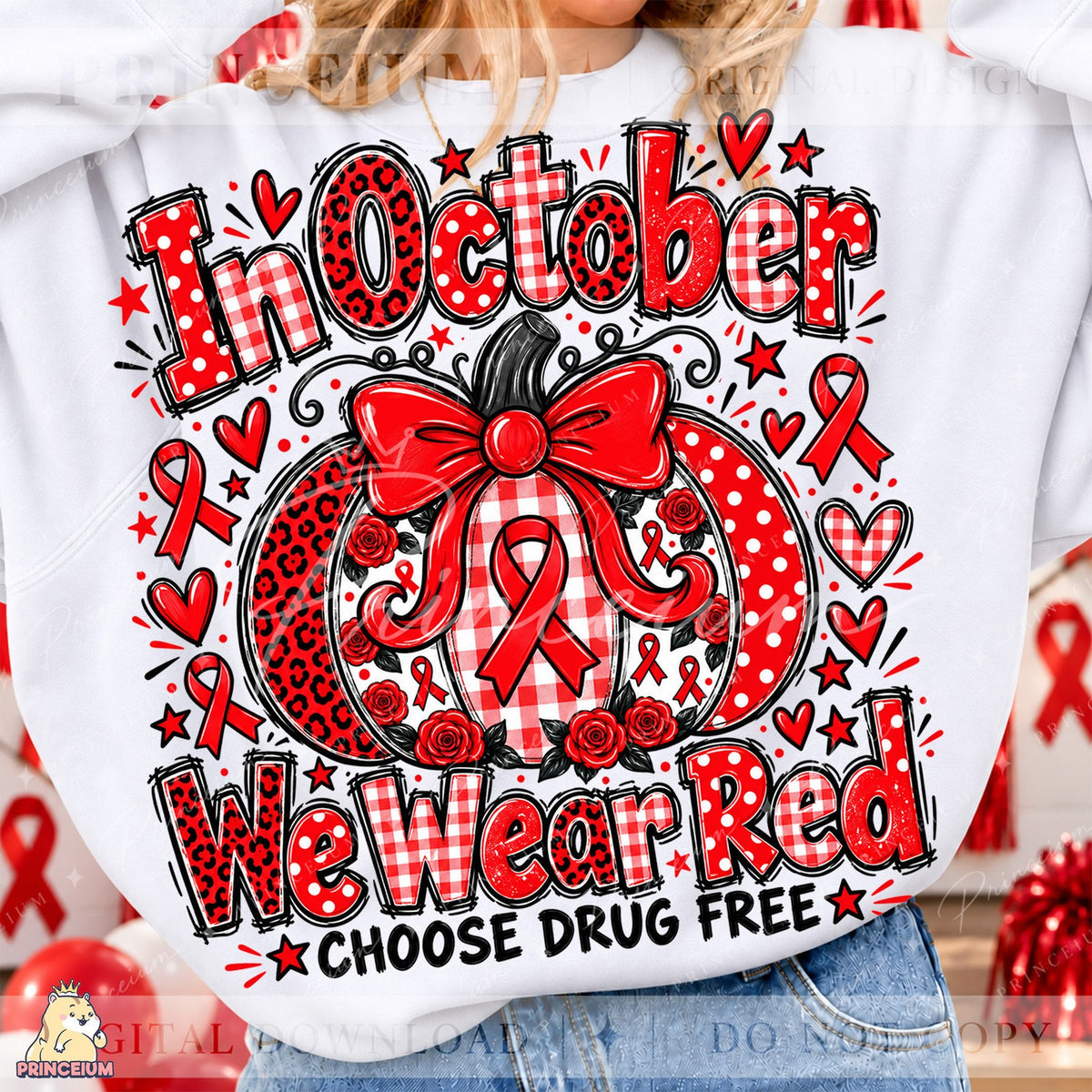 In October We Wear Red Pumpkin