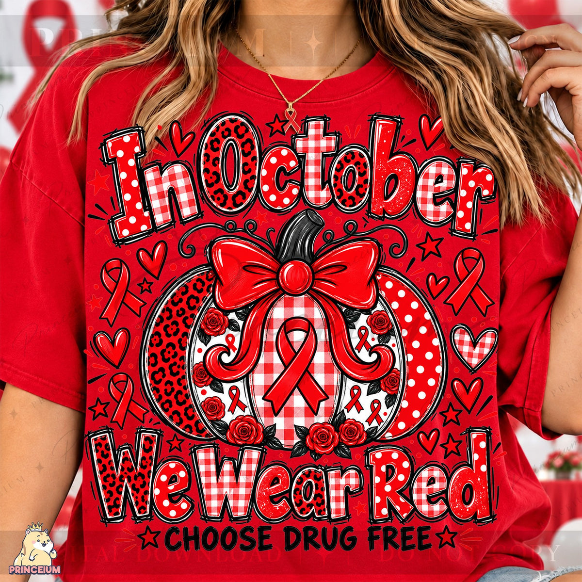 In October We Wear Red Pumpkin