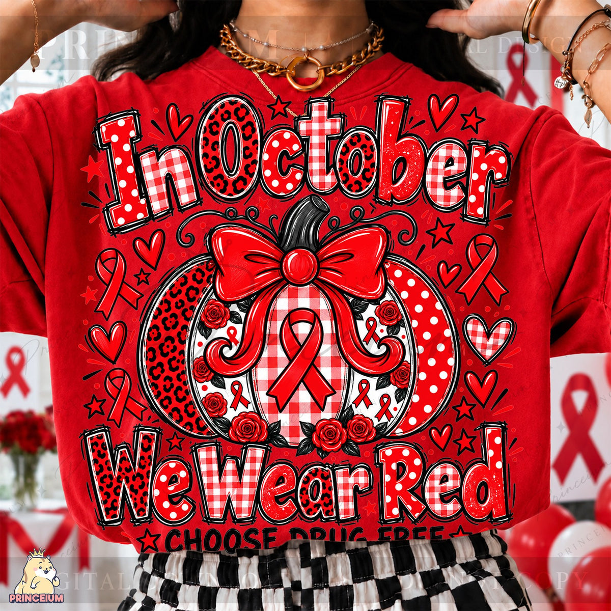 In October We Wear Red Pumpkin