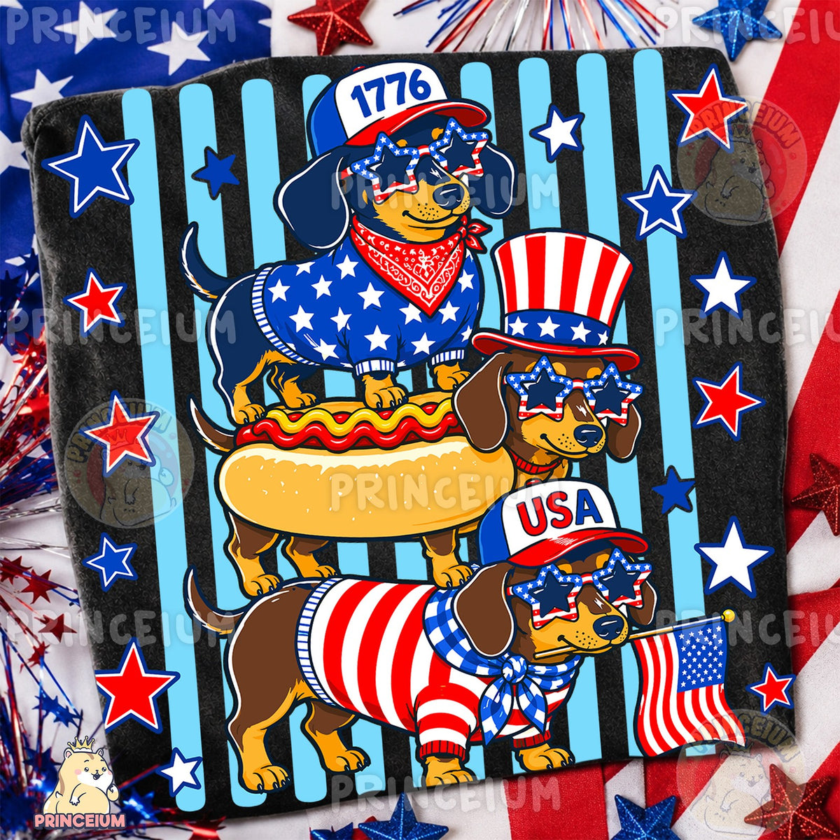 Patriotic Dachshunds Stack