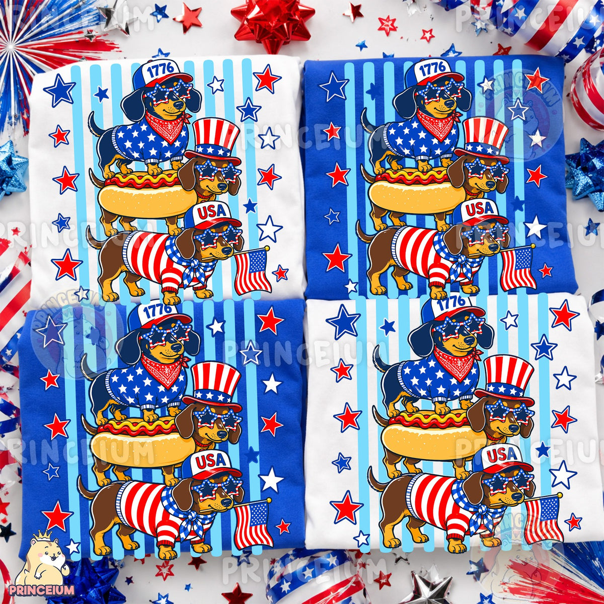 Patriotic Dachshunds Stack
