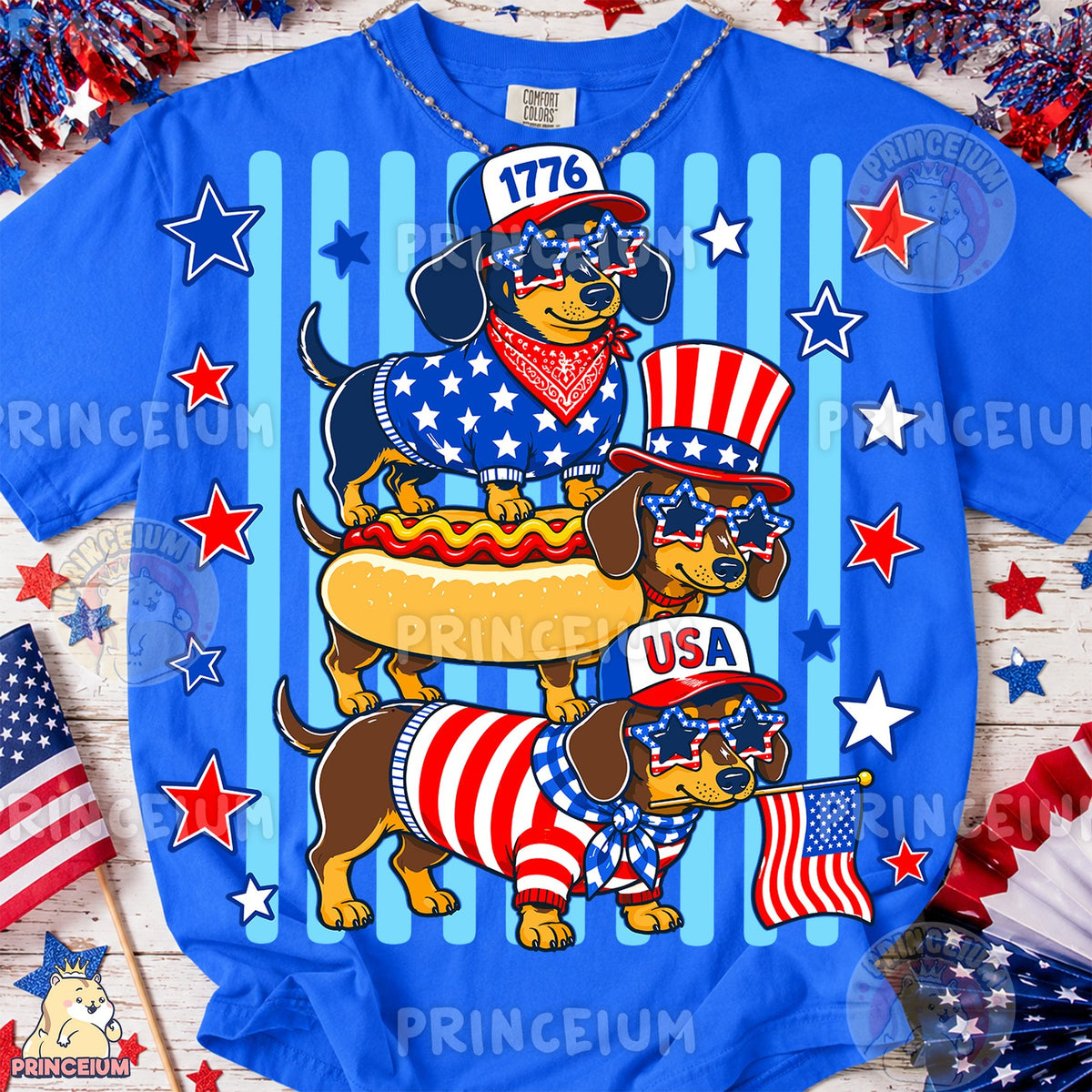 Patriotic Dachshunds Stack