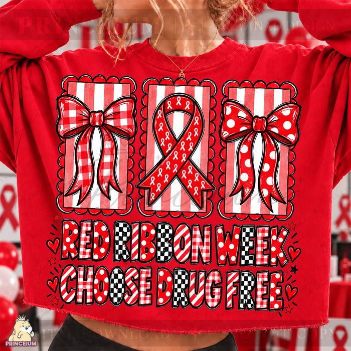 Red Ribbon Week Coquette Bows