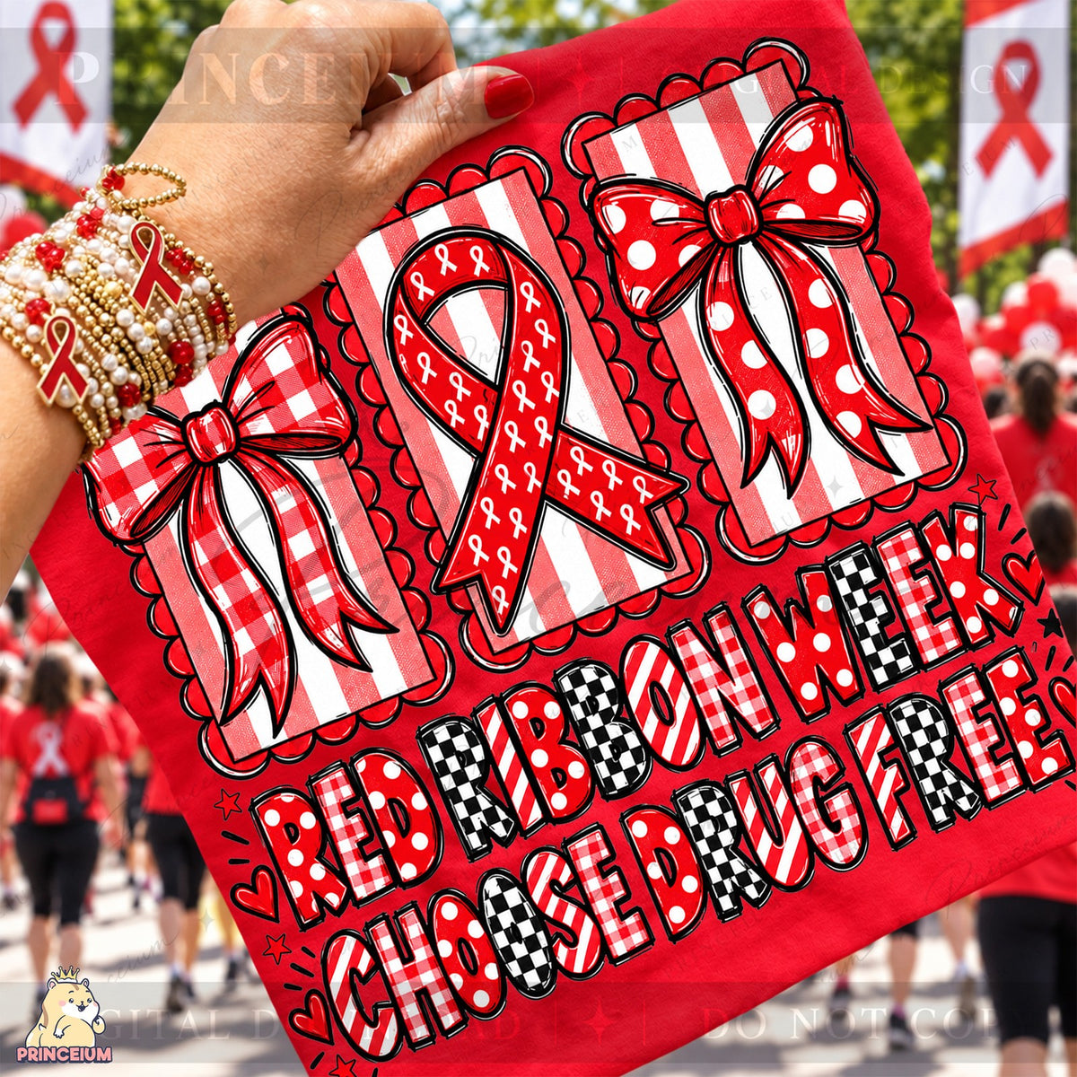 Red Ribbon Week Coquette Bows