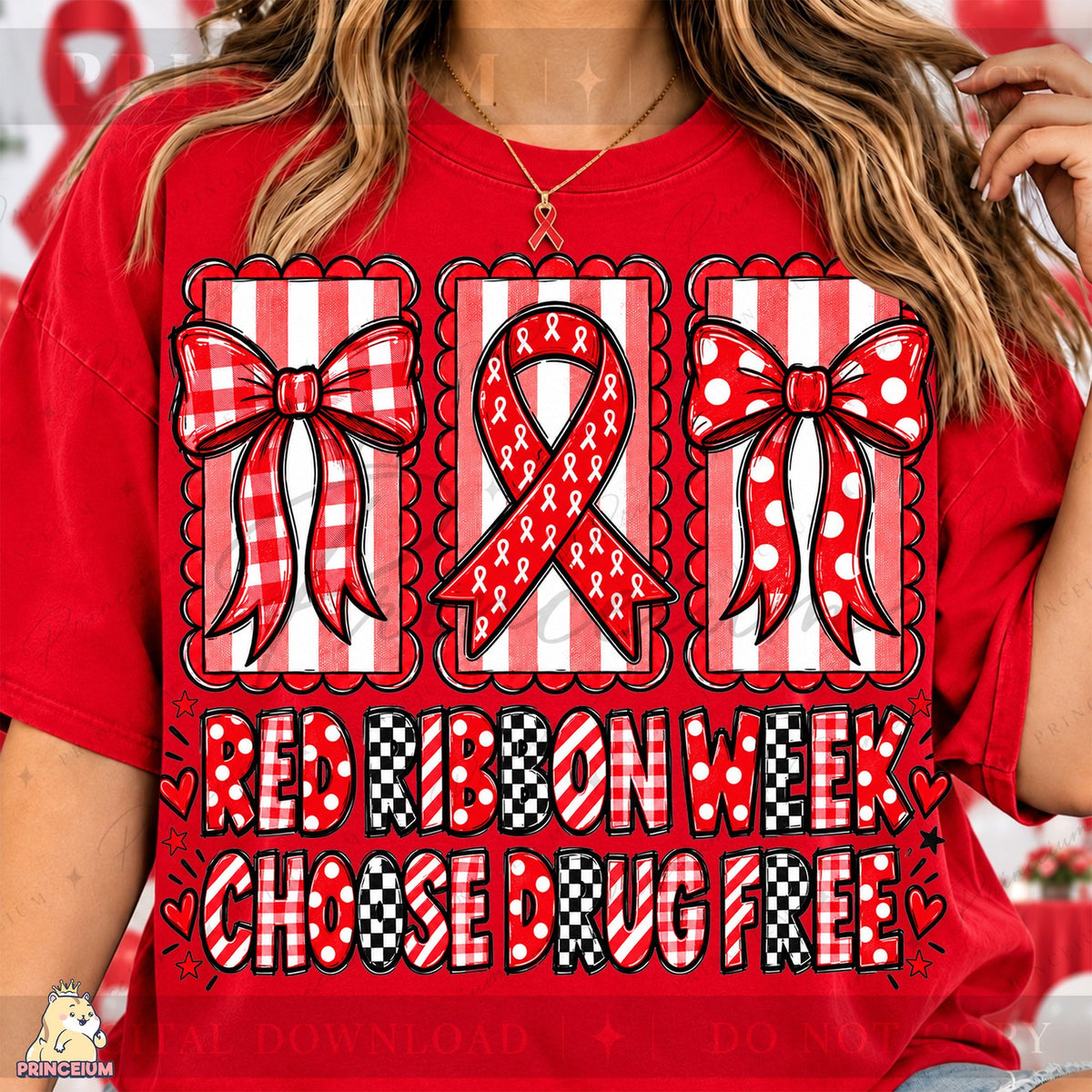 Red Ribbon Week Coquette Bows