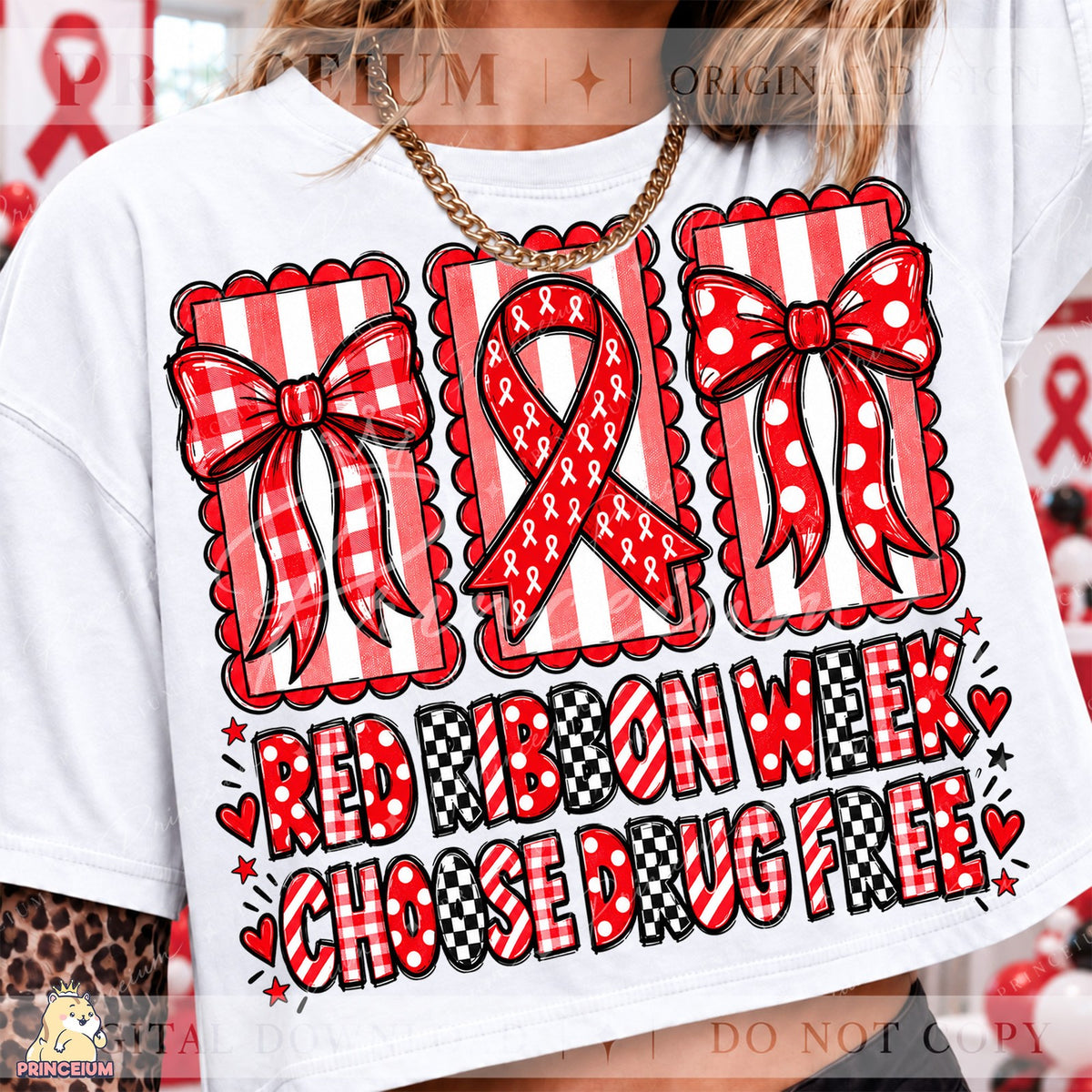 Red Ribbon Week Coquette Bows