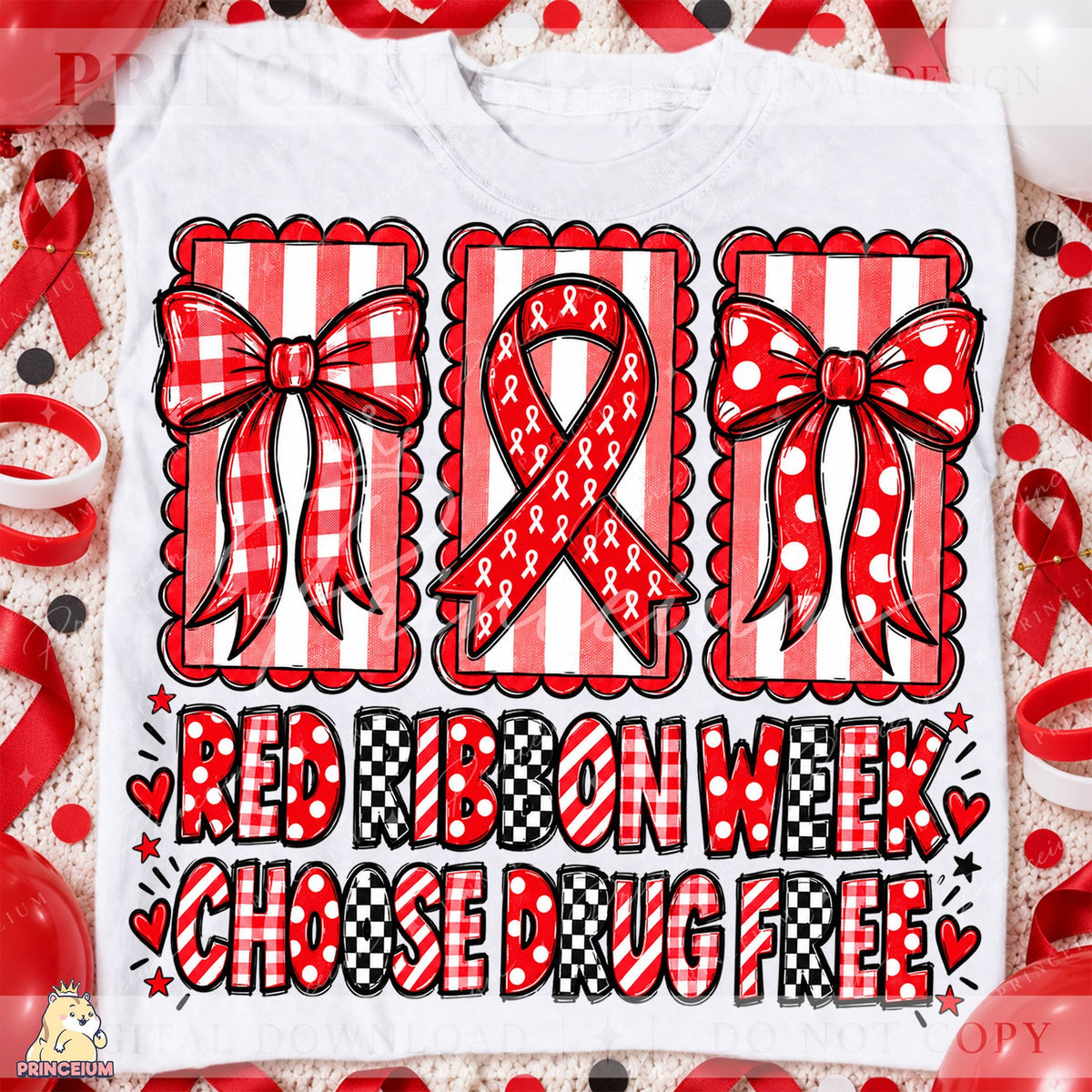 Red Ribbon Week Coquette Bows