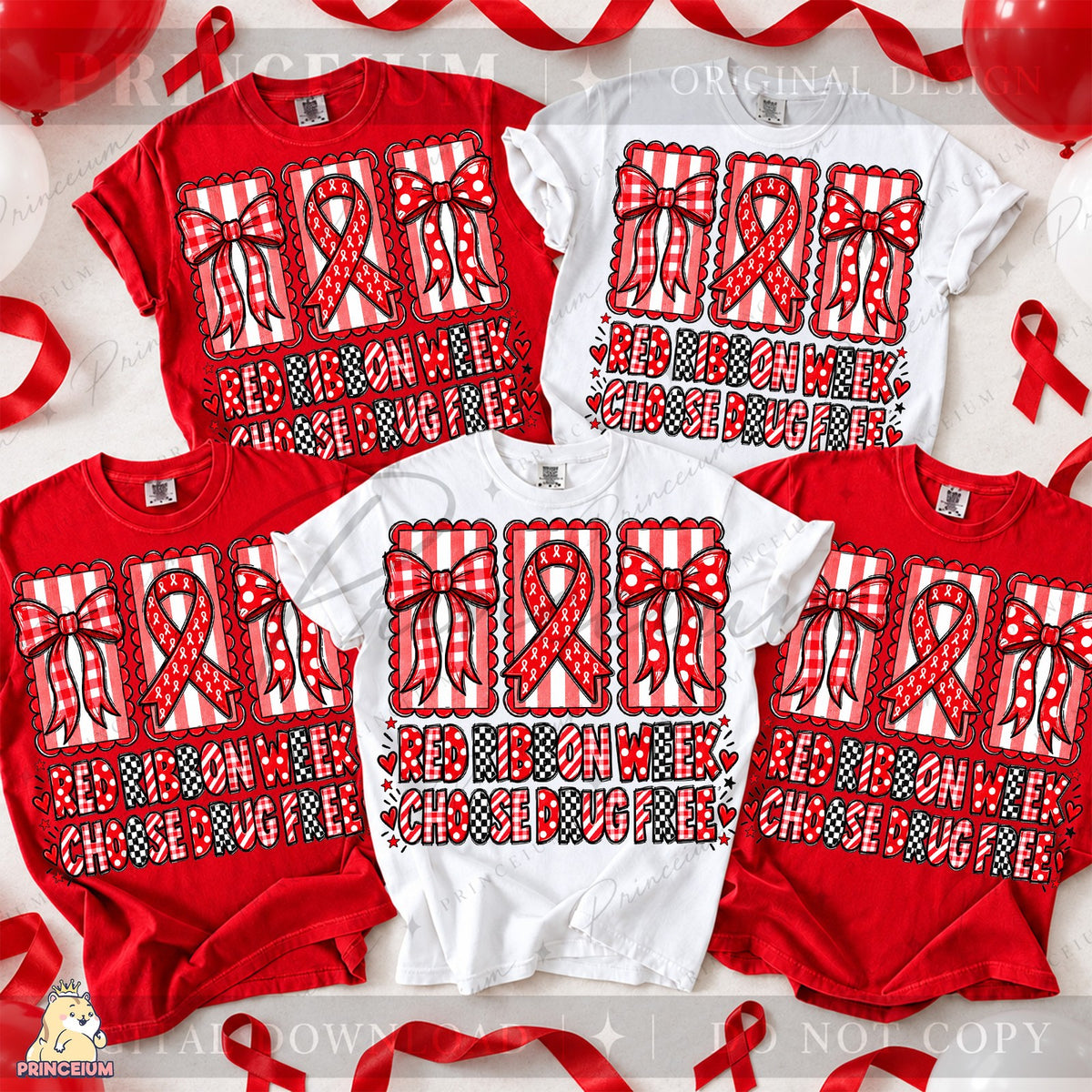 Red Ribbon Week Coquette Bows